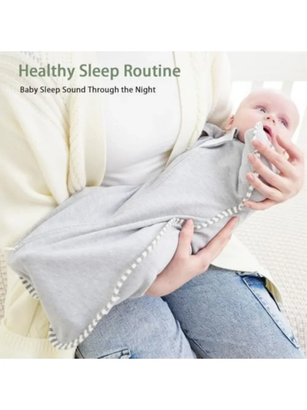 Cozy Newborn Swaddle Sleep Sack 0-3 Months, 2-Pack, 100% Cotton, 2-Way Zipper